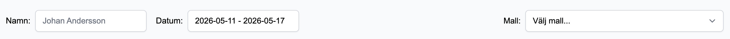 Namn och datum
